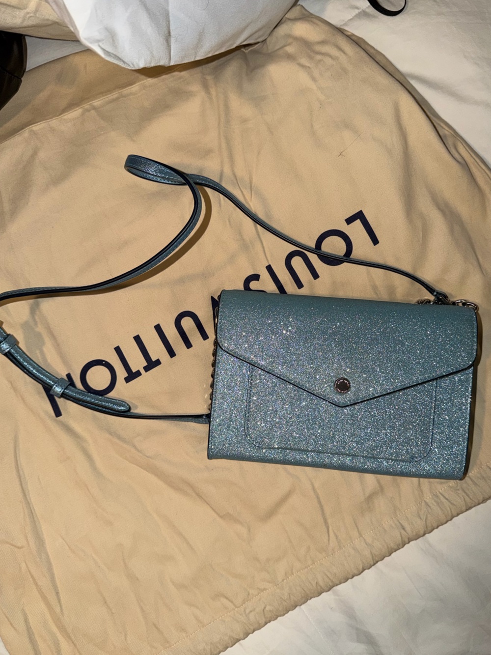 Kate Spade - Light Blue Sparkly Fold-Over Crossbody